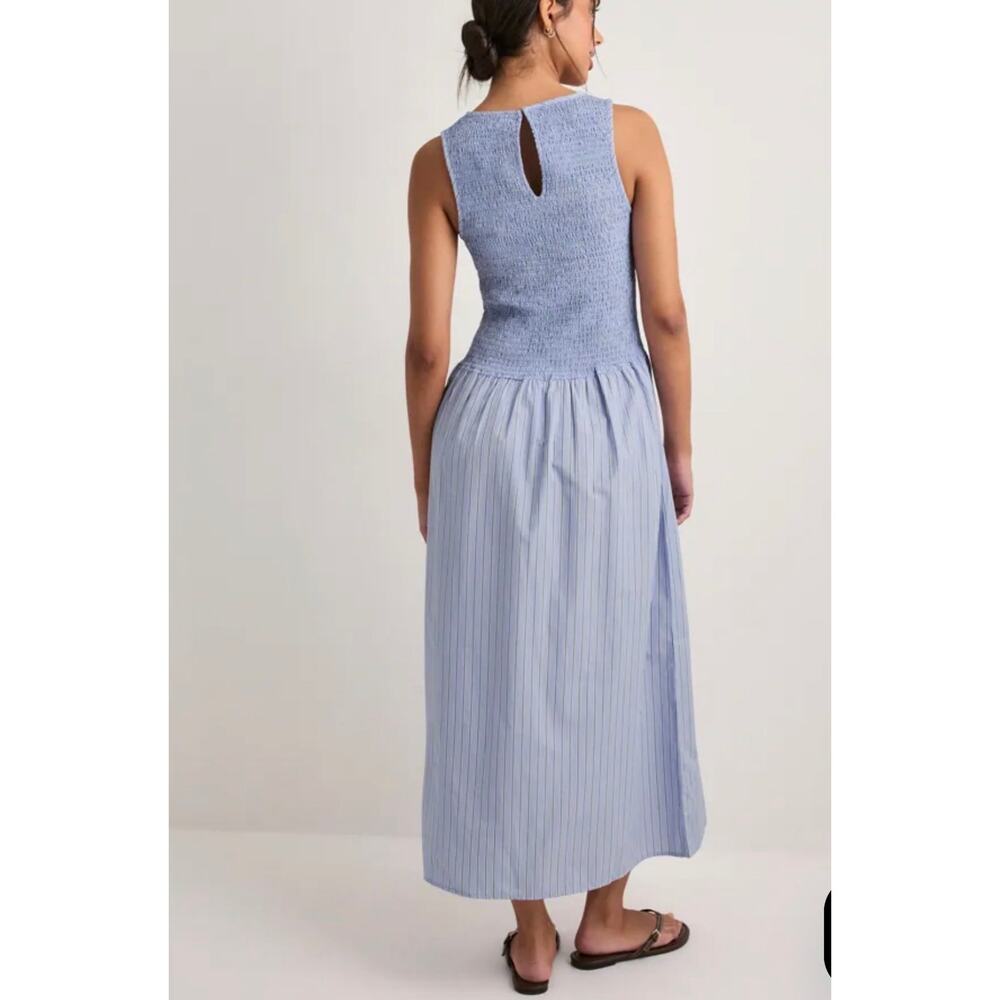 New O.P.T Vmleya Stripe Smock Dress O.P.T sz S - Picture 2 of 4